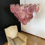 Aurora Lustre Rose Disque Murano Superposé - Neutralighting