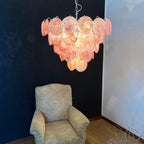 Aurora Lustre Rose Disque Murano Superposé - Neutralighting
