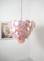 Aurora Lustre Rose Disque Murano Superposé - Neutralighting
