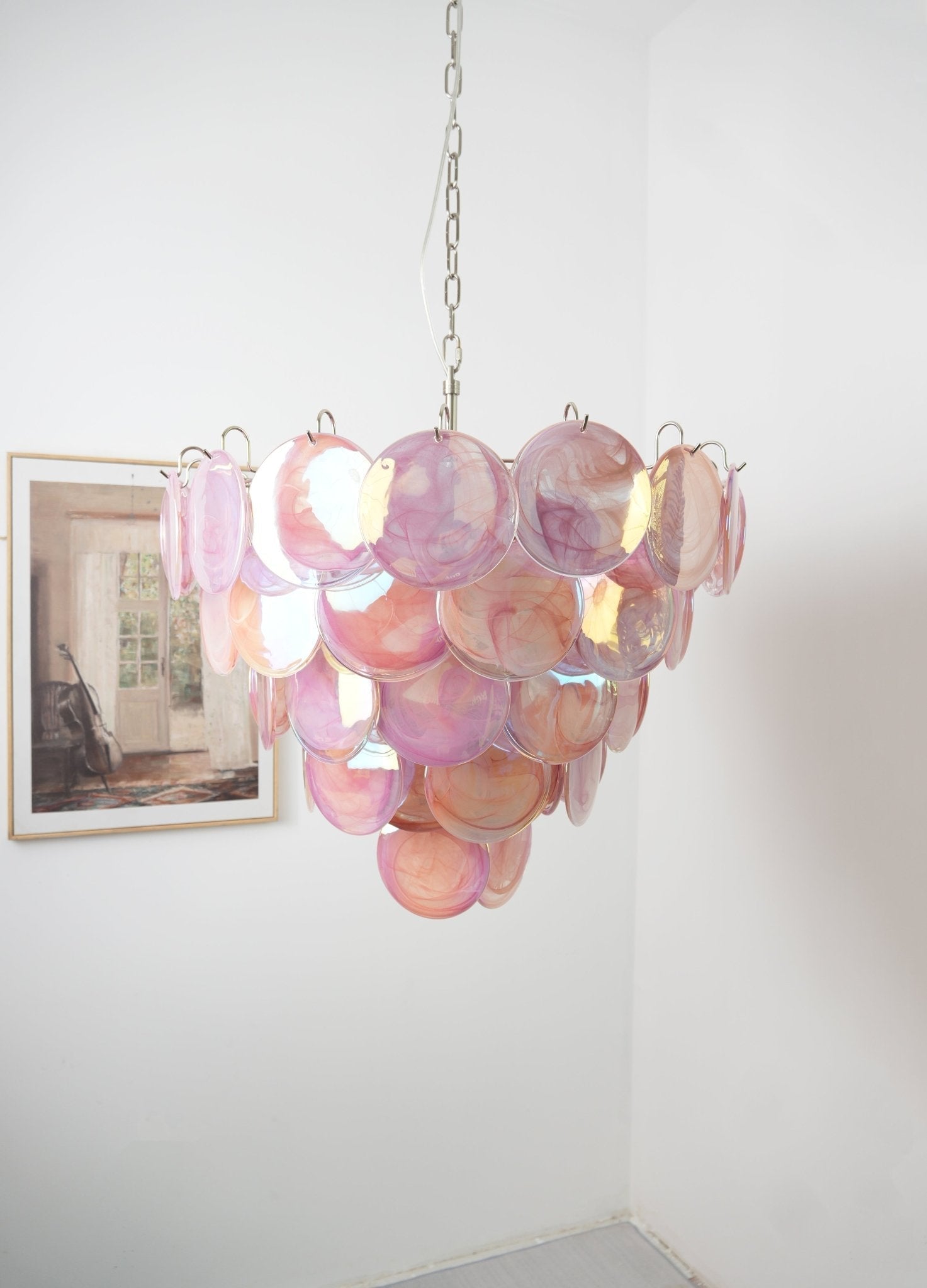 Aurora Lustre Rose Disque Murano Superposé - Neutralighting