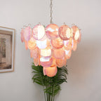 Aurora Lustre Rose Disque Murano Superposé - Neutralighting