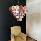 Aurora Lustre Rose Disque Murano Superposé - Neutralighting