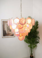 Aurora Lustre Rose Disque Murano Superposé - Neutralighting