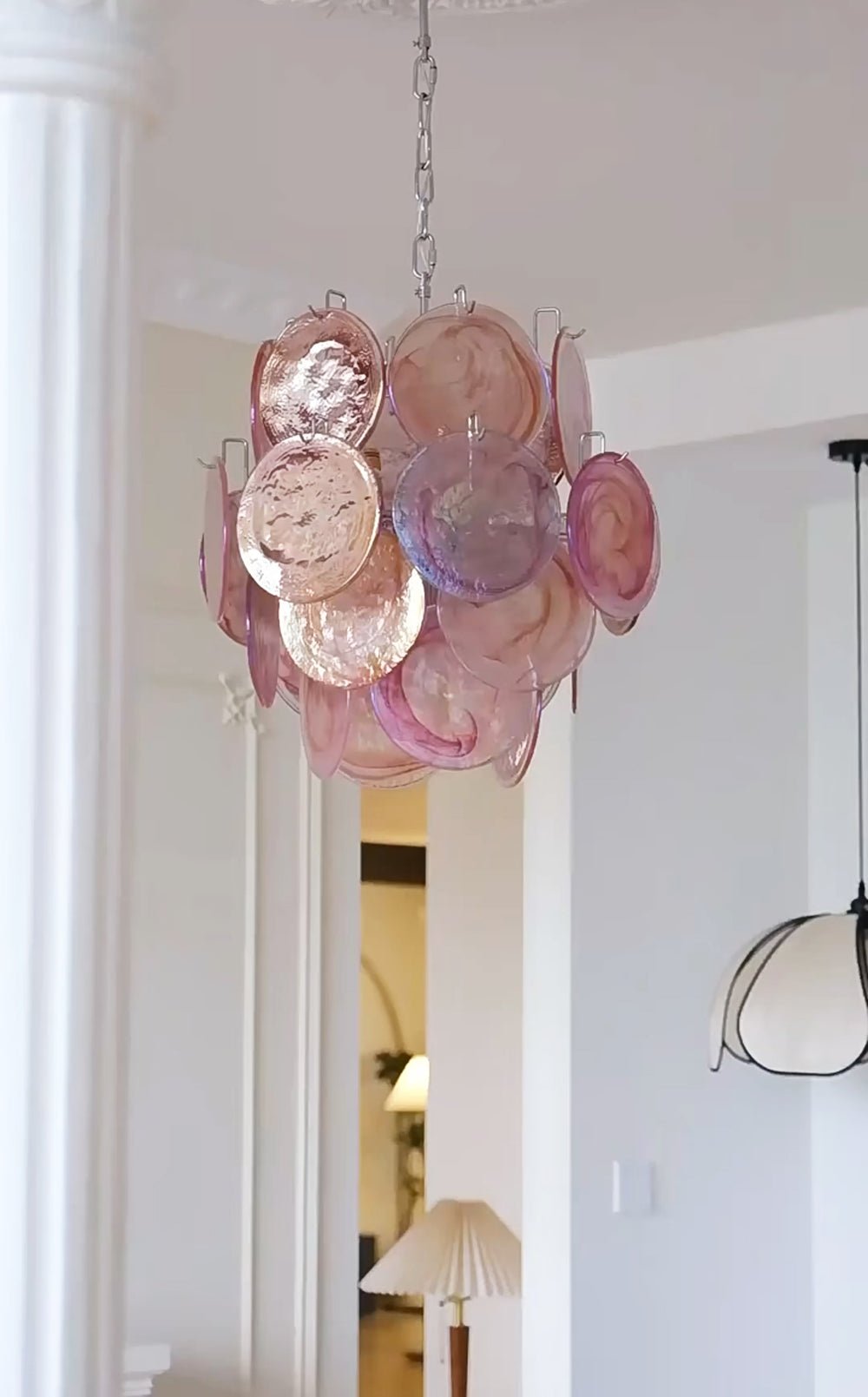 Aurora Chandelier en Verre de Murano Rose Vintage - Neutralighting