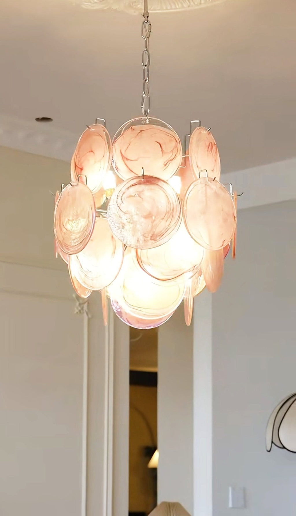 Aurora Chandelier en Verre de Murano Rose Vintage - Neutralighting