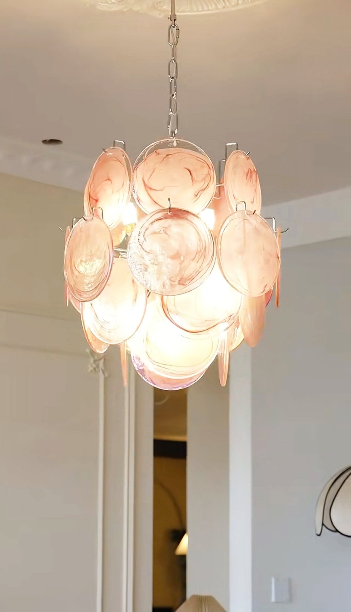 Aurora Chandelier en Verre de Murano Rose Vintage - Neutralighting