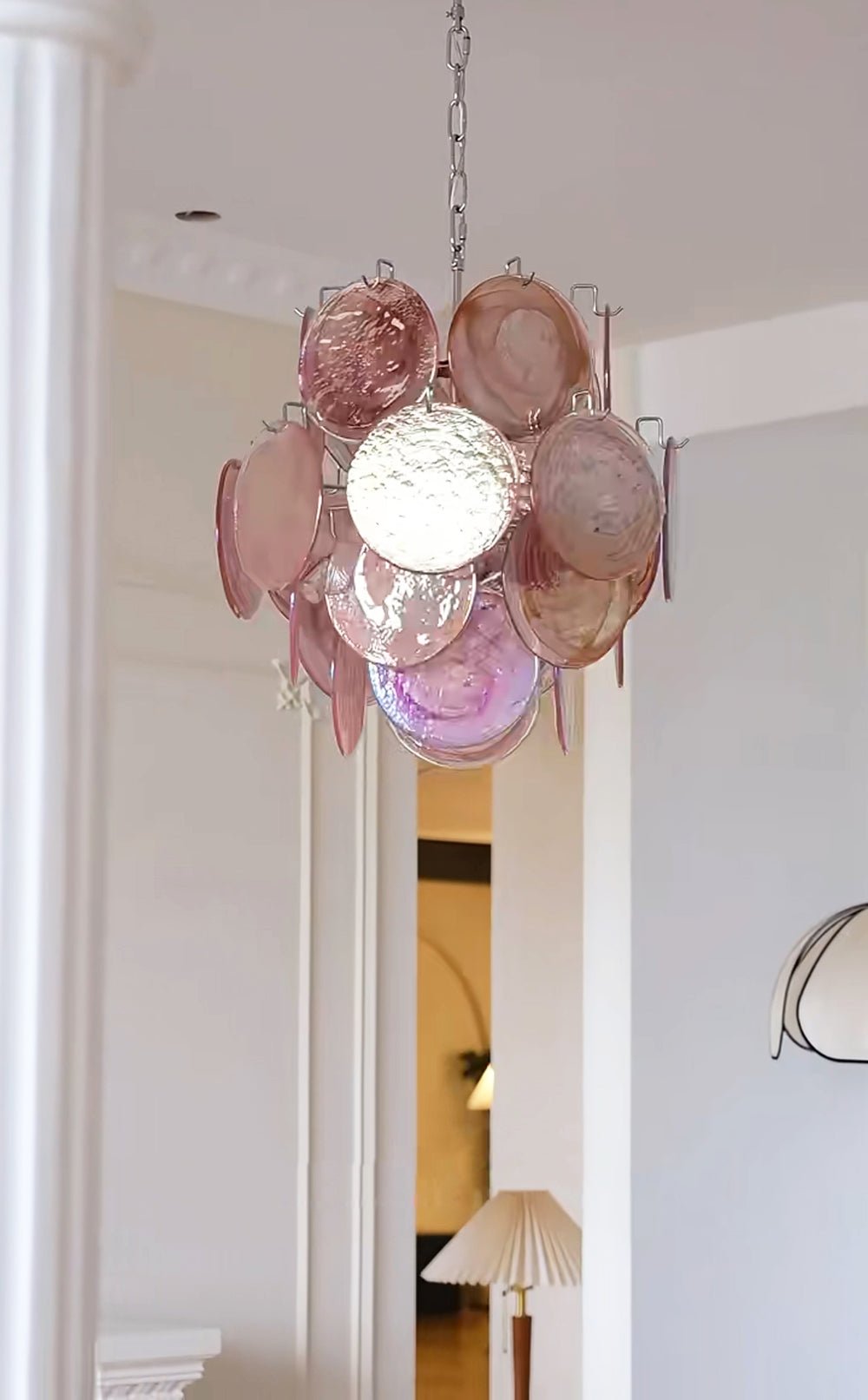 Aurora Chandelier en Verre de Murano Rose Vintage - Neutralighting