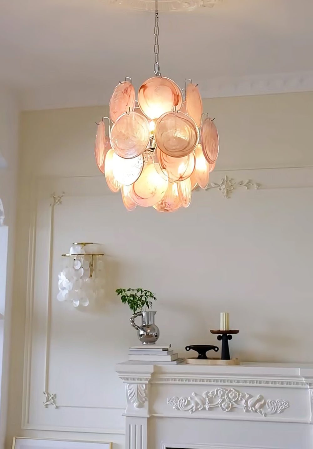 Aurora Chandelier en Verre de Murano Rose Vintage - Neutralighting