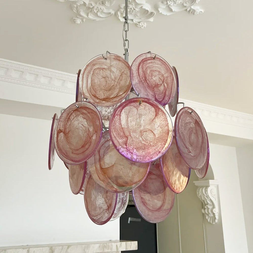 Aurora Chandelier en Verre de Murano Rose Vintage - Neutralighting