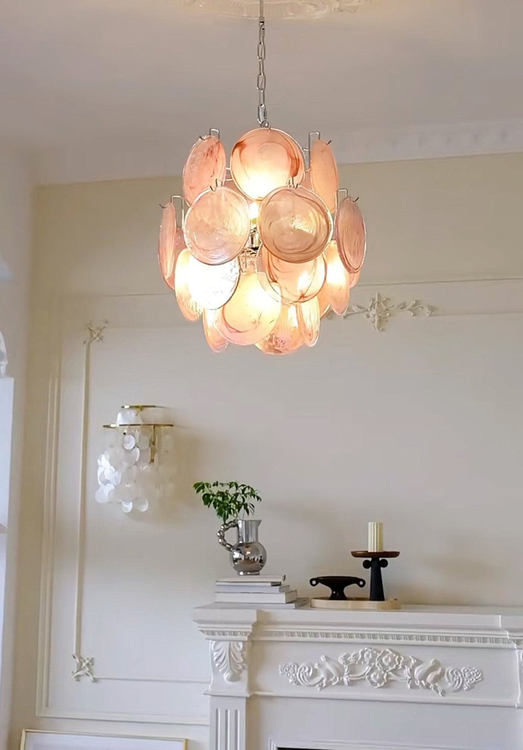 Aurora Chandelier en Verre de Murano Rose Vintage - Neutralighting