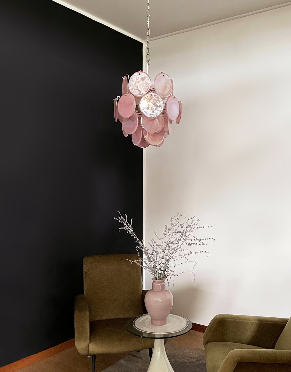 Aurora Chandelier en Verre de Murano Rose Vintage - Neutralighting