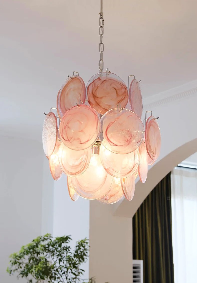 Aurora Chandelier en Verre de Murano Rose Vintage - Neutralighting