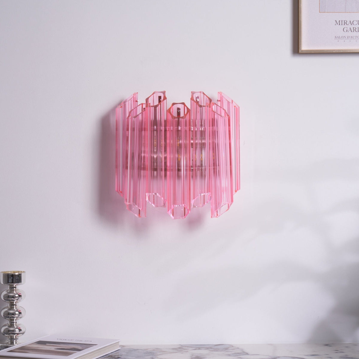 Aurora Applique Murale Tube en Verre Murano Rose - Neutralighting