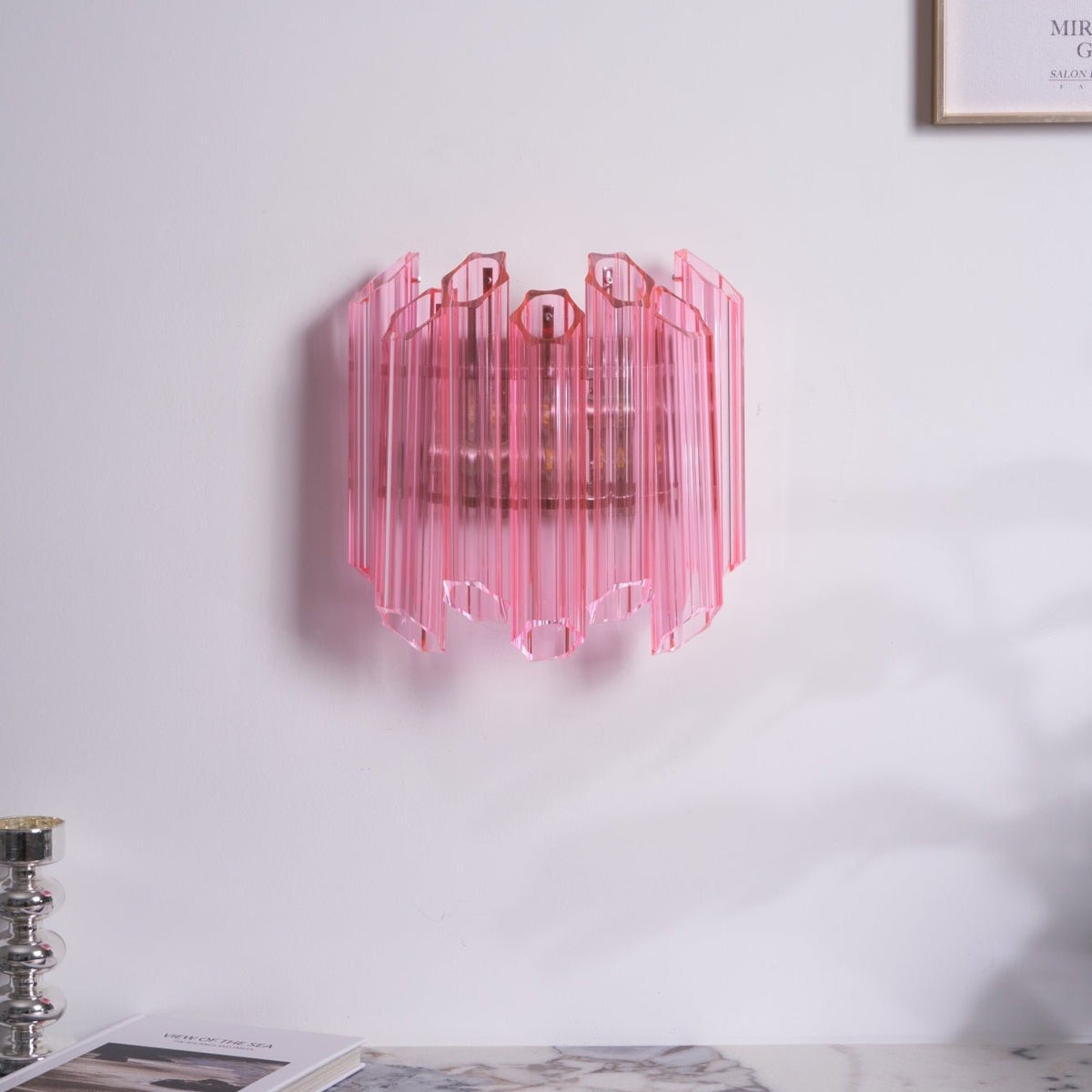 Aurora Applique Murale Tube en Verre Murano Rose - Neutralighting