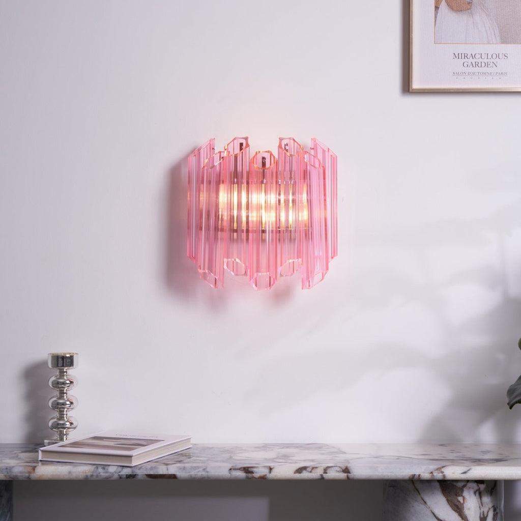 Aurora Applique Murale Tube en Verre Murano Rose - Neutralighting