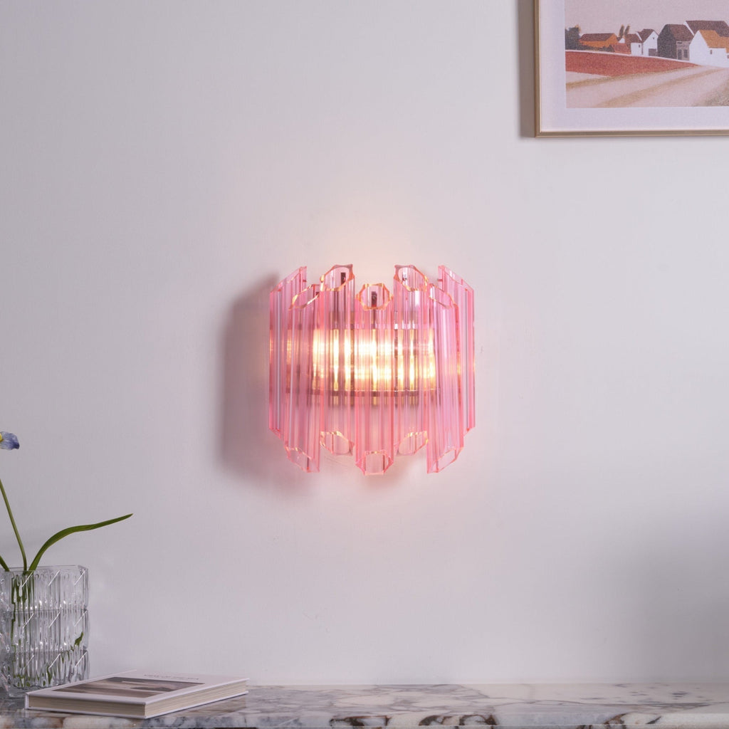 Aurora Applique Murale Tube en Verre Murano Rose - Neutralighting