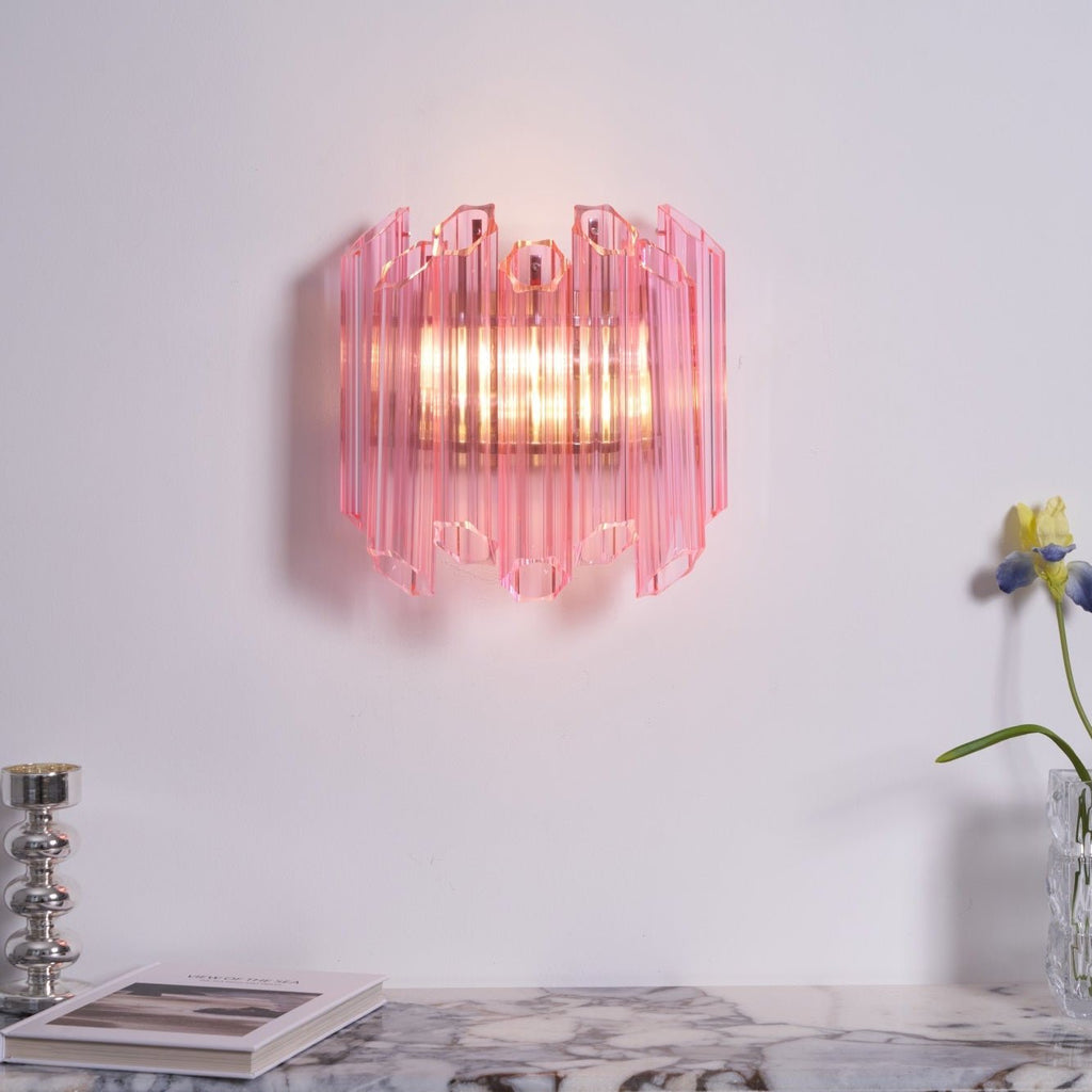 Aurora Applique Murale Tube en Verre Murano Rose - Neutralighting
