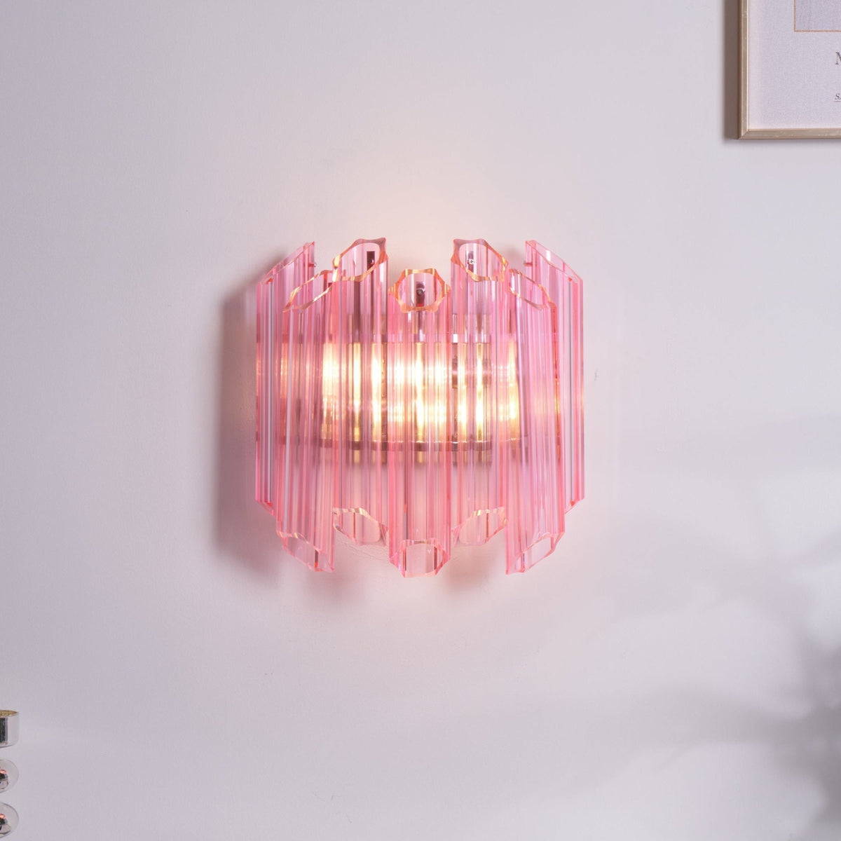 Aurora Applique Murale Tube en Verre Murano Rose - Neutralighting