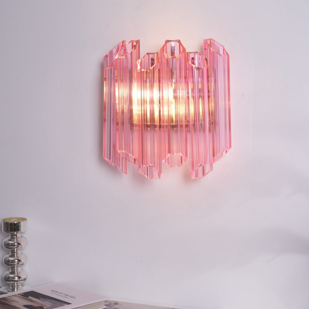 Aurora Applique Murale Tube en Verre Murano Rose - Neutralighting