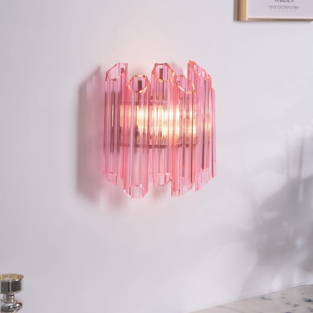 Aurora Applique Murale Tube en Verre Murano Rose - Neutralighting