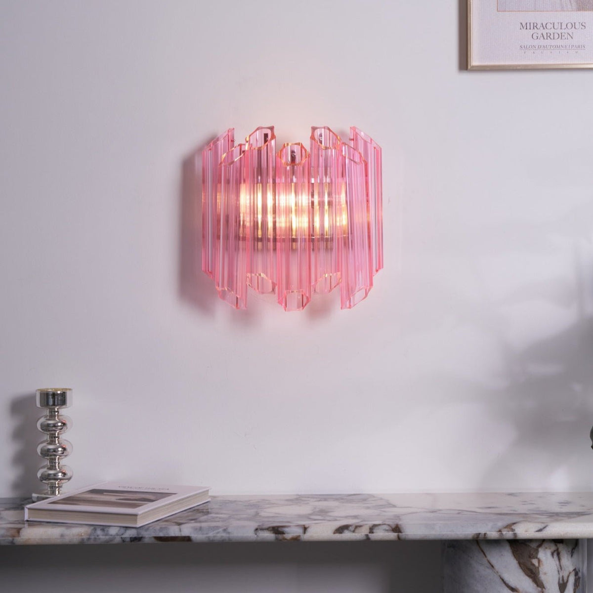 Aurora Applique Murale Tube en Verre Murano Rose - Neutralighting