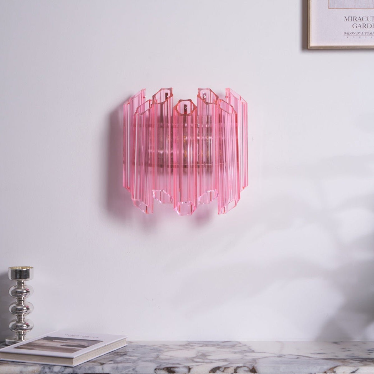 Aurora Applique Murale Tube en Verre Murano Rose - Neutralighting