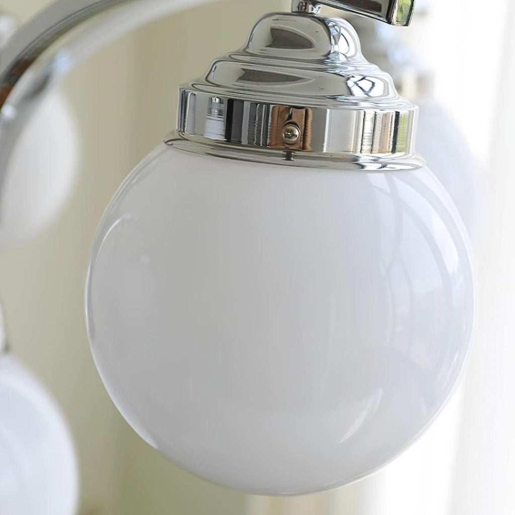 Salamanca Lustre Boules en Verre Rose Arcs en Chrome Stylé - Neutralighting