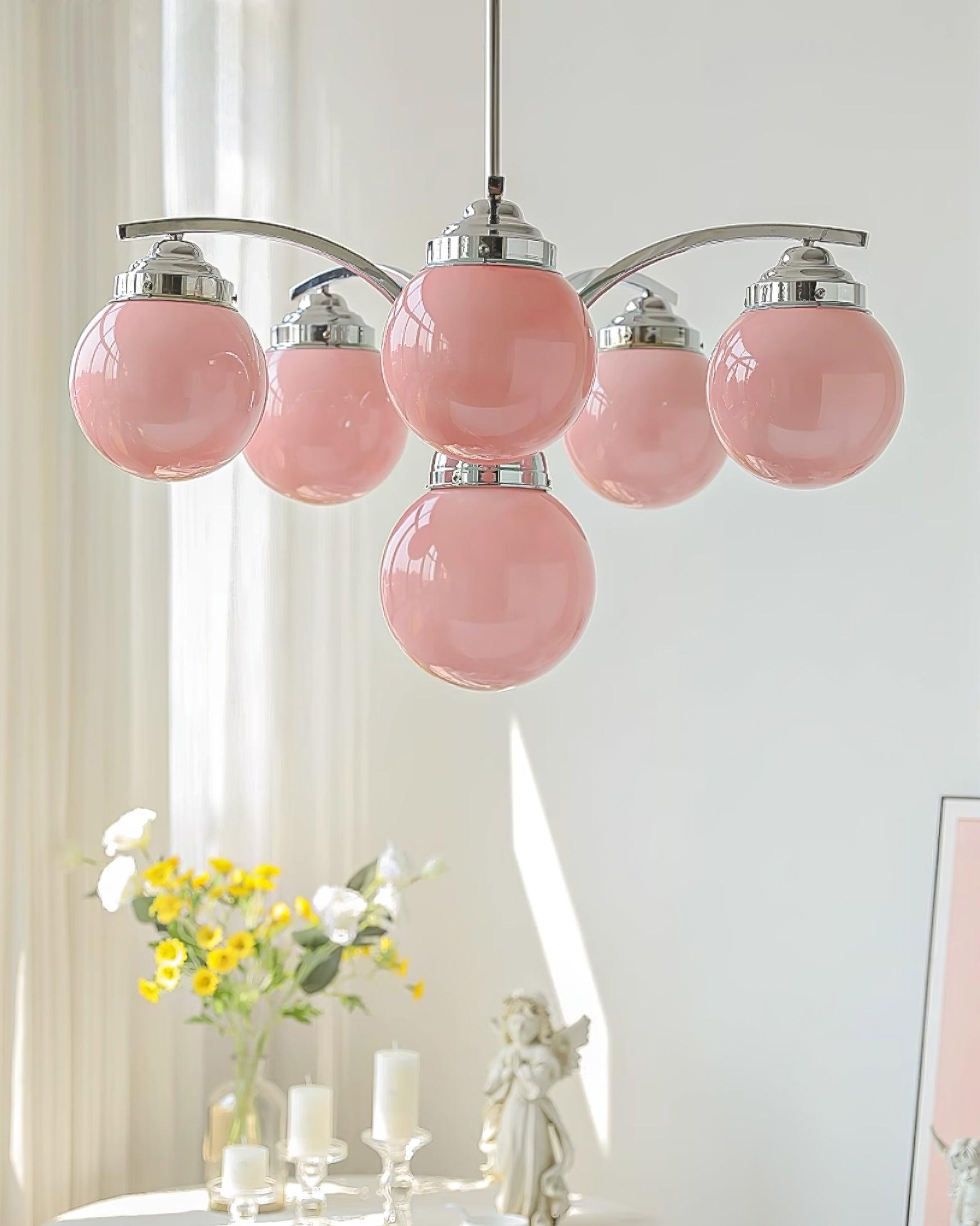 Lustra Chandelier en Verre Rose - Neutralighting
