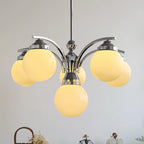 Salamanca Lustre Boules en Verre Rose Arcs en Chrome Stylé - Neutralighting