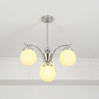 Salamanca Lustre Boules en Verre Rose Arcs en Chrome Stylé - Neutralighting