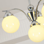 Salamanca Lustre Boules en Verre Rose Arcs en Chrome Stylé - Neutralighting
