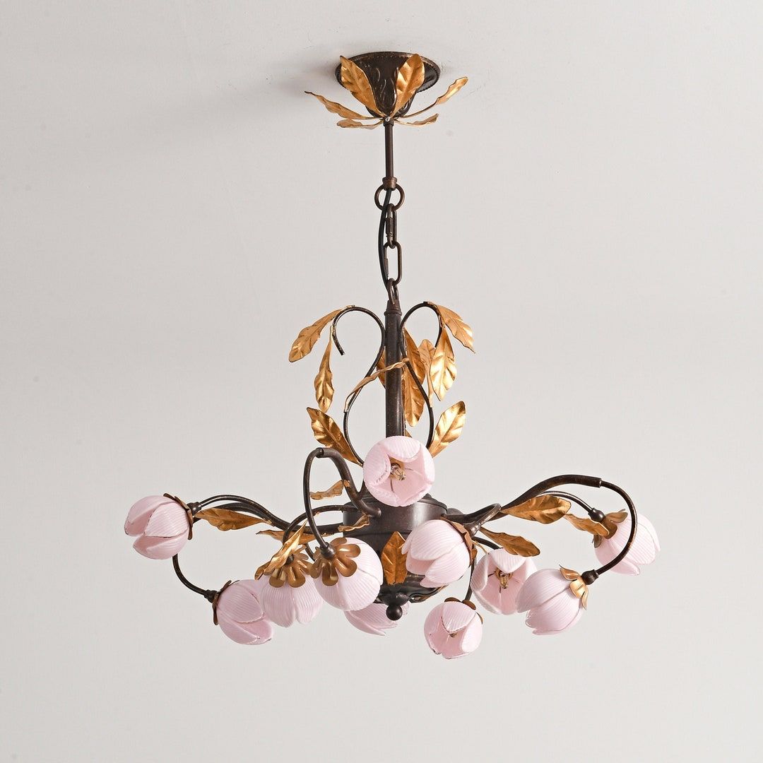 Avelora Lustre Vintage Industriel en Verre Rose - Neutralighting