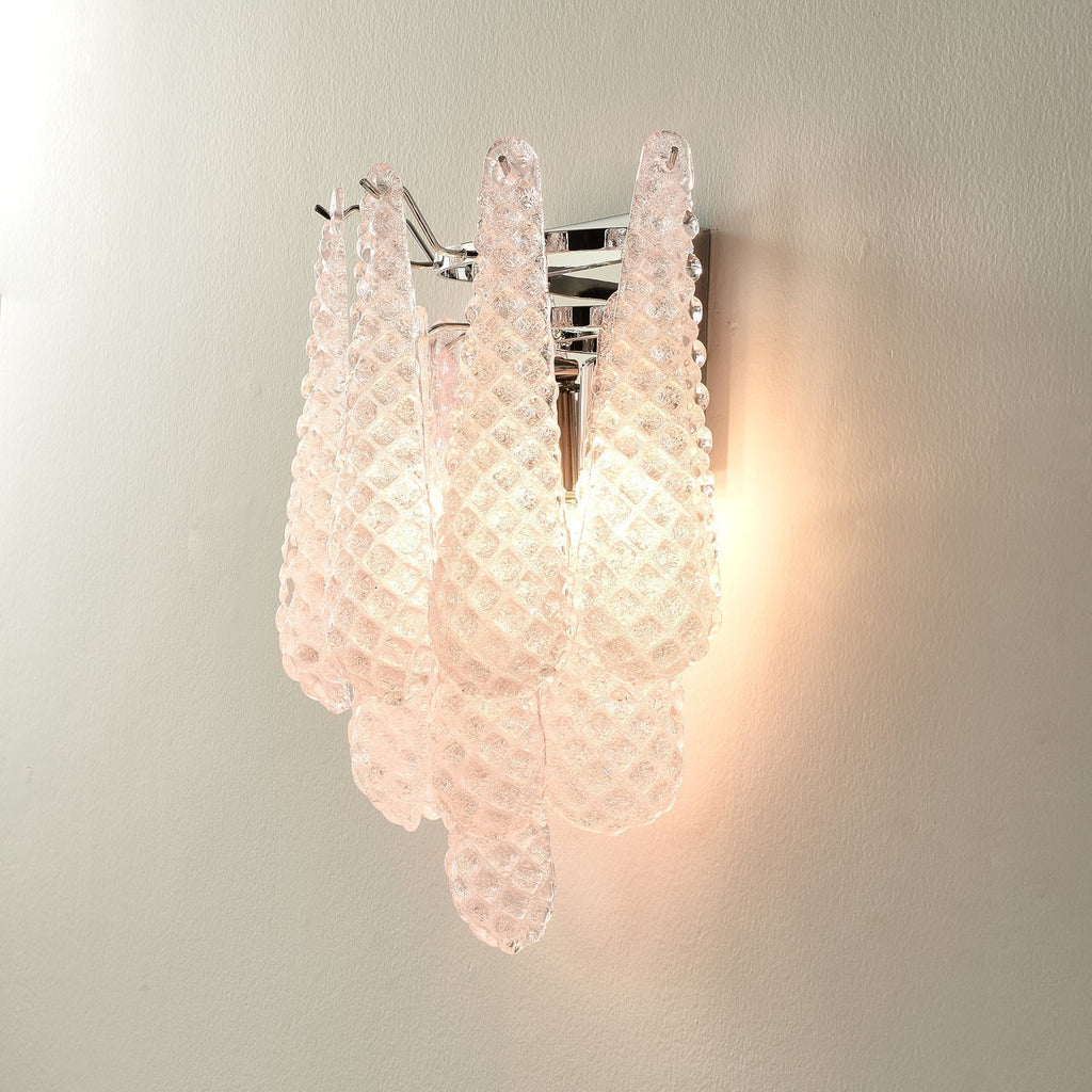 Aurora Applique Murale Rose en Verre Gaufré Moderne - Neutralighting