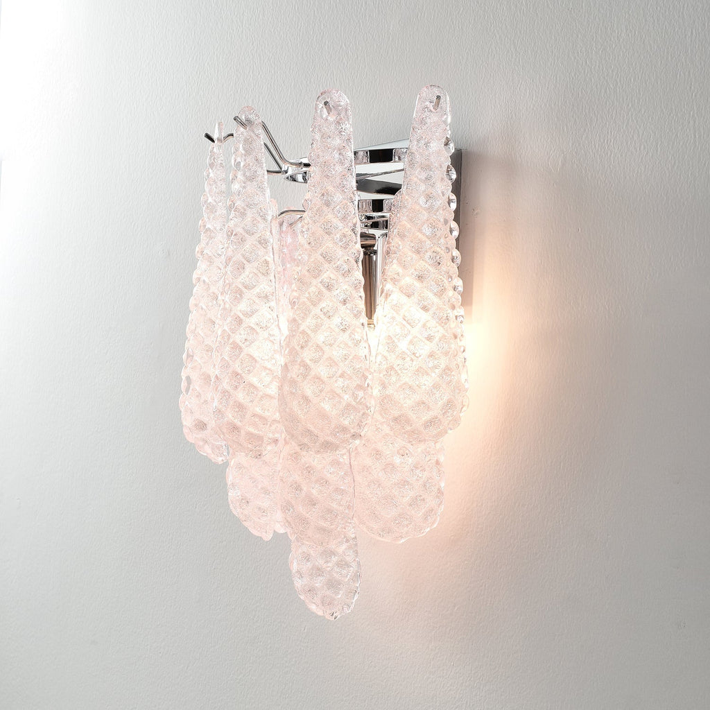 Aurora Applique Murale Rose en Verre Gaufré Moderne - Neutralighting