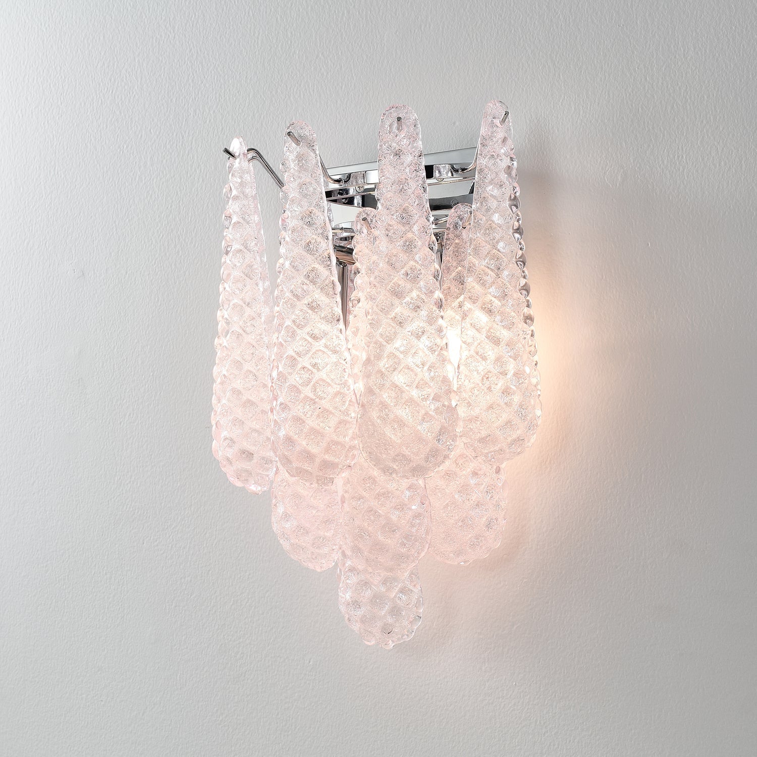 Aurora Applique Murale Rose en Verre Gaufré Moderne - Neutralighting