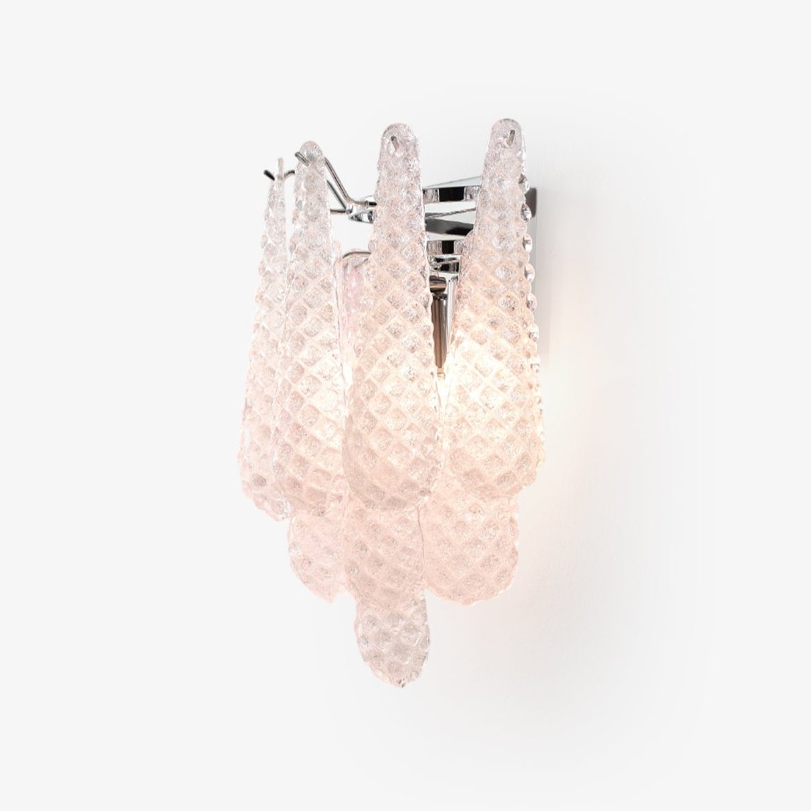 Aurora Applique Murale Rose en Verre Gaufré Moderne - Neutralighting