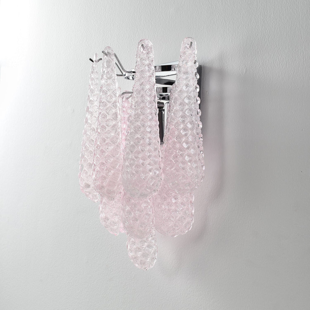 Aurora Applique Murale Rose en Verre Gaufré Moderne - Neutralighting