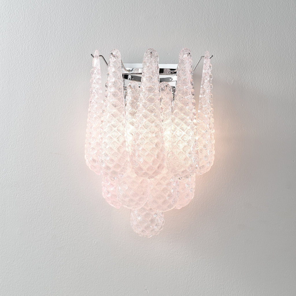 Aurora Applique Murale Rose en Verre Gaufré Moderne - Neutralighting