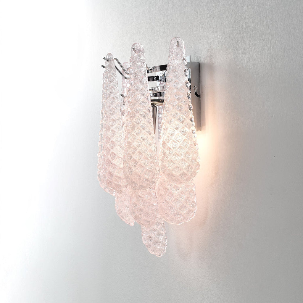 Aurora Applique Murale Rose en Verre Gaufré Moderne - Neutralighting