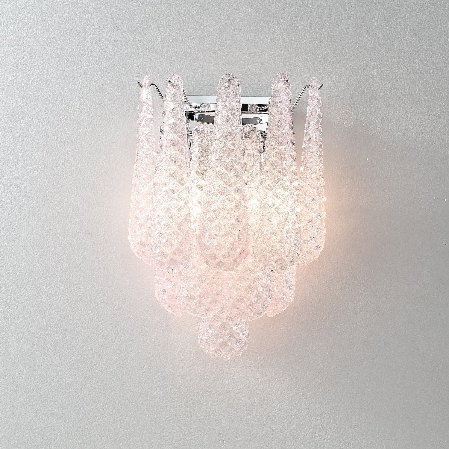 Aurora Applique Murale Rose en Verre Gaufré Moderne - Neutralighting