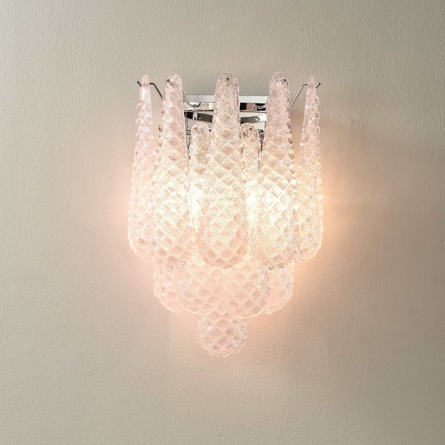 Aurora Applique Murale Rose en Verre Gaufré Moderne - Neutralighting