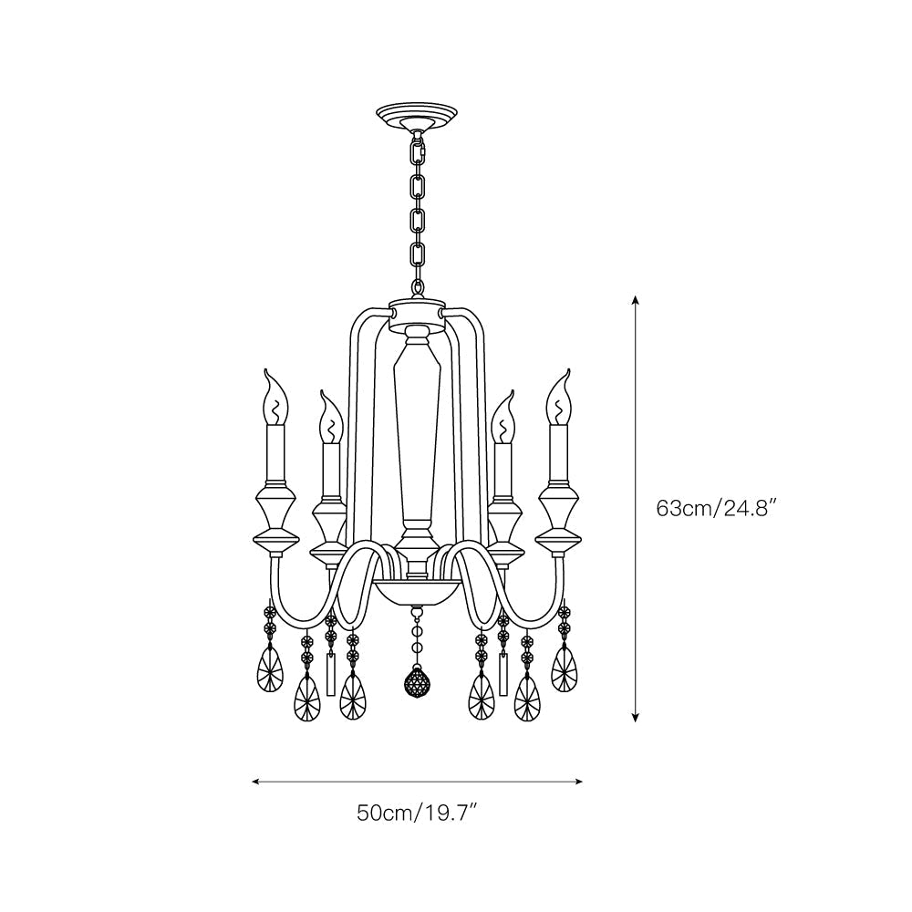 Ercararis Lustre Vintage Industriel Laiton Cristal - Neutralighting