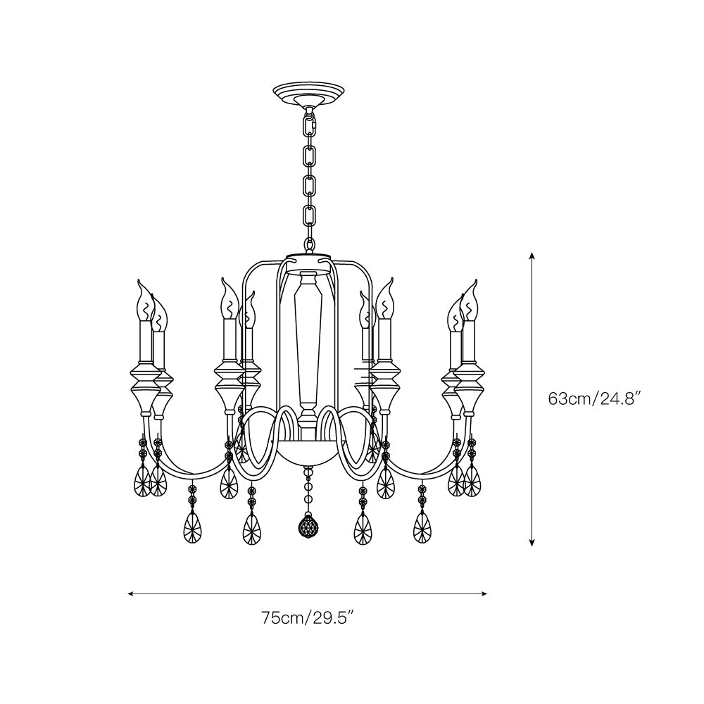 Ercararis Lustre Vintage Industriel Laiton Cristal - Neutralighting
