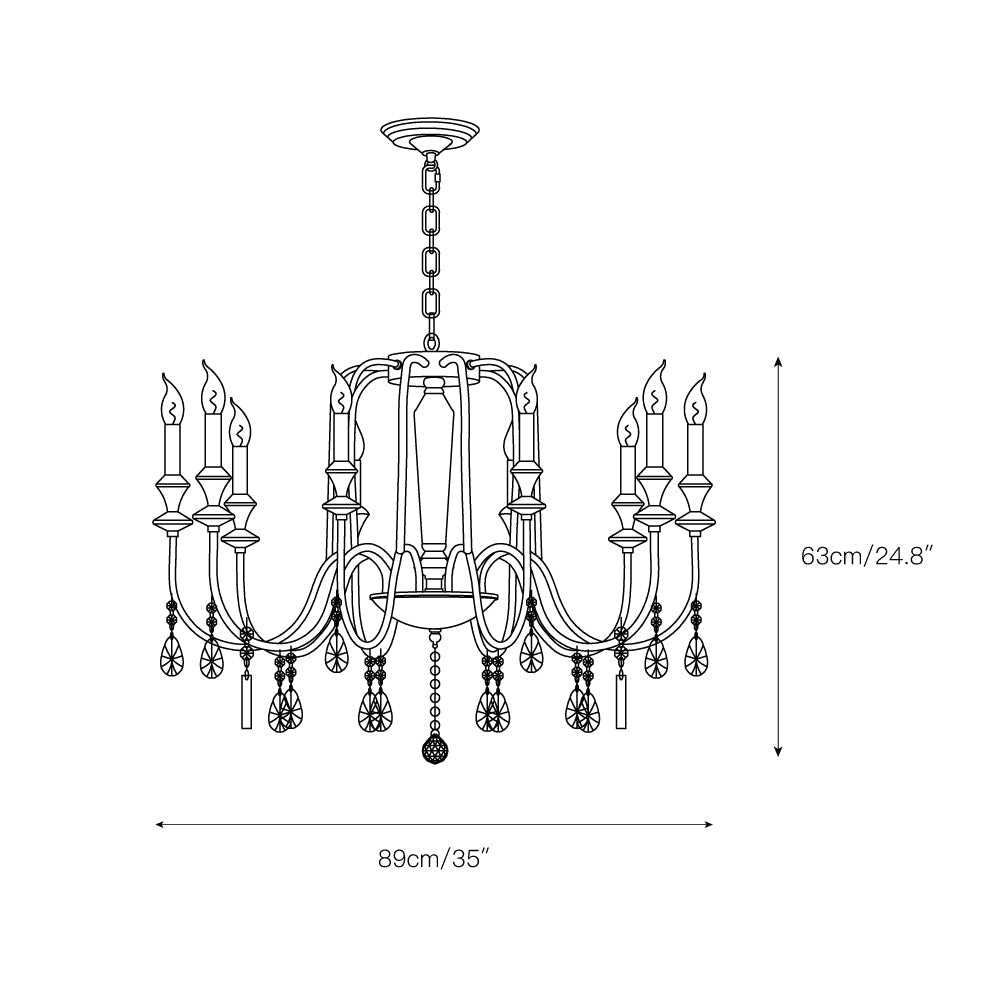 Ercararis Lustre Vintage Industriel Laiton Cristal - Neutralighting