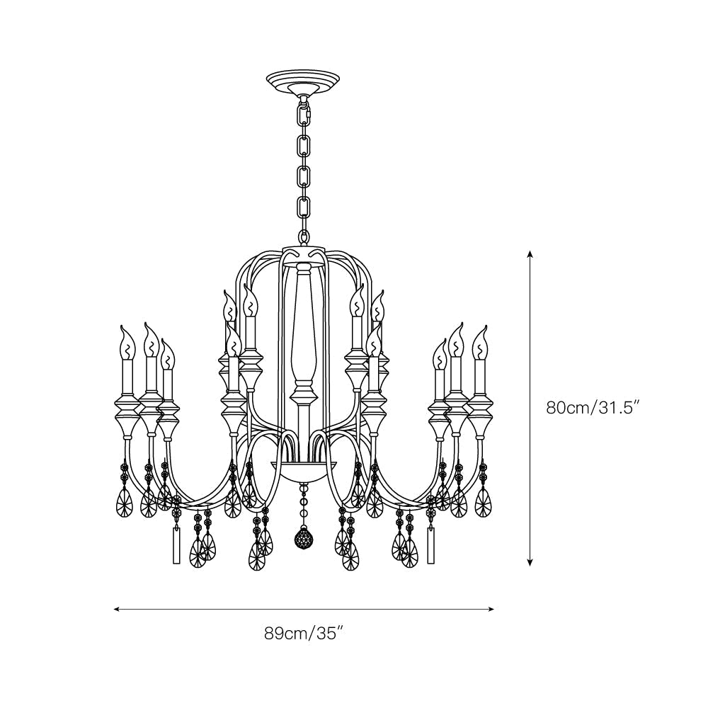 Ercararis Lustre Vintage Industriel Laiton Cristal - Neutralighting