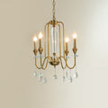 Ercararis Lustre Vintage Industriel Laiton Cristal - Neutralighting