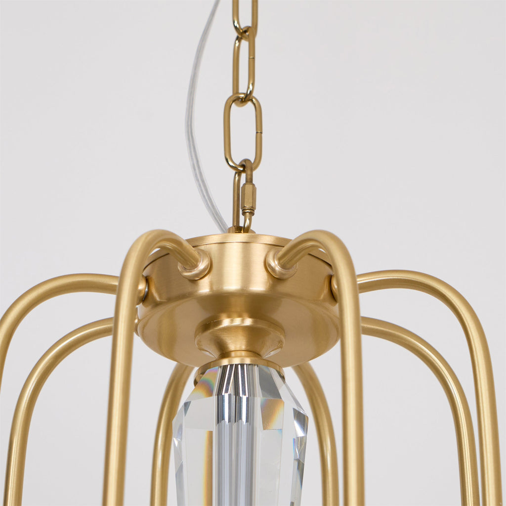 Ercararis Lustre Vintage Industriel Laiton Cristal - Neutralighting