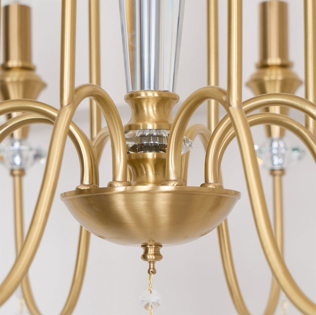 Ercararis Lustre Vintage Industriel Laiton Cristal - Neutralighting