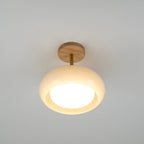 Solara Plafonnier en verre et bois avec abat-jour coloré - Neutralighting