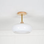Charlotte Plafonnier Encastré en Verre, Bois, Orange & Blanc - Neutralighting